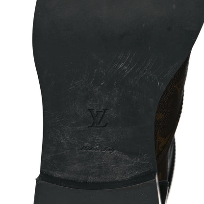 Louis Vuitton Calfskin Monogram Wonderland Flat Ranger Boots 39 Black 6 of 9