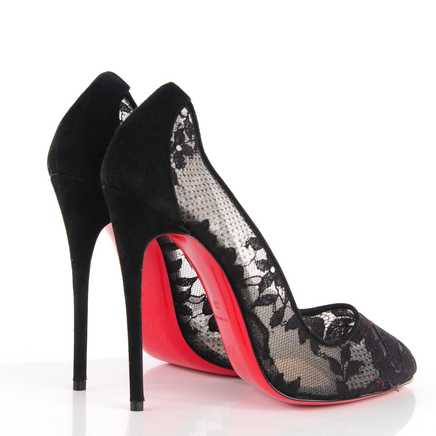 Christian Louboutin Lace Dorissima 100 Pumps 36 Black 4 of 6