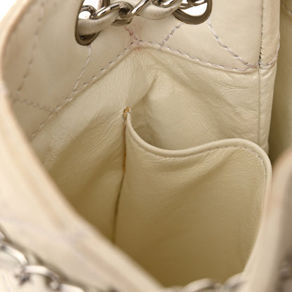 Chanel Lambskin Quilted Bi-Color Drawstring Shoulder Bag Black White 16 of 19
