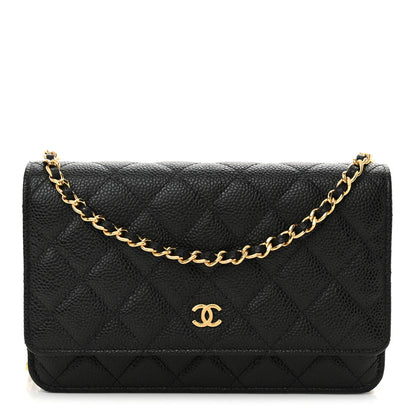 Chanel Caviar Quilted Wallet on Chain WOC Black 1 of 12