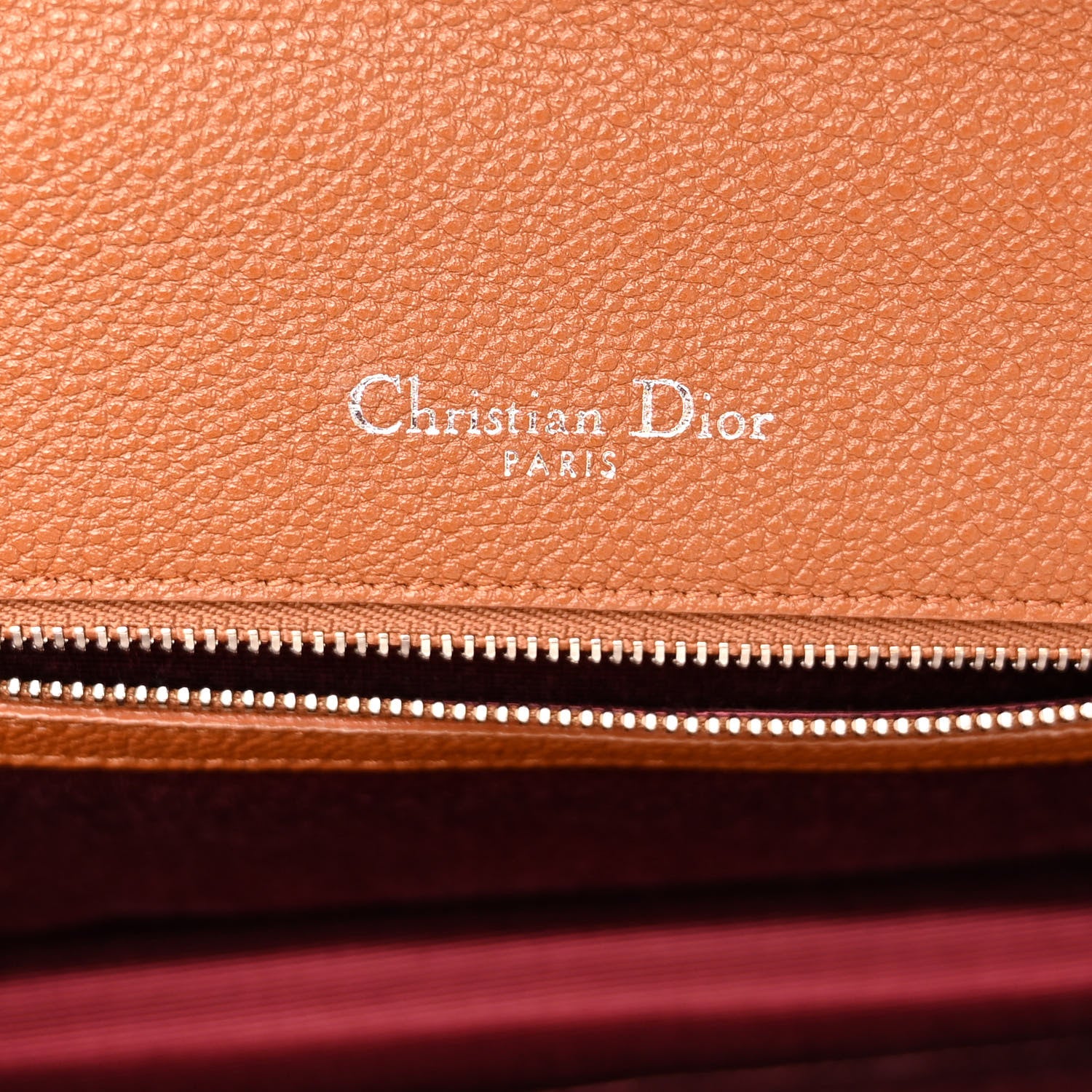 Christian Dior Grained Calfskin Medium Diorama Flap Bag Brown 6 of 10