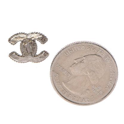Chanel Hammered CC Earrings Silver 2 of 8