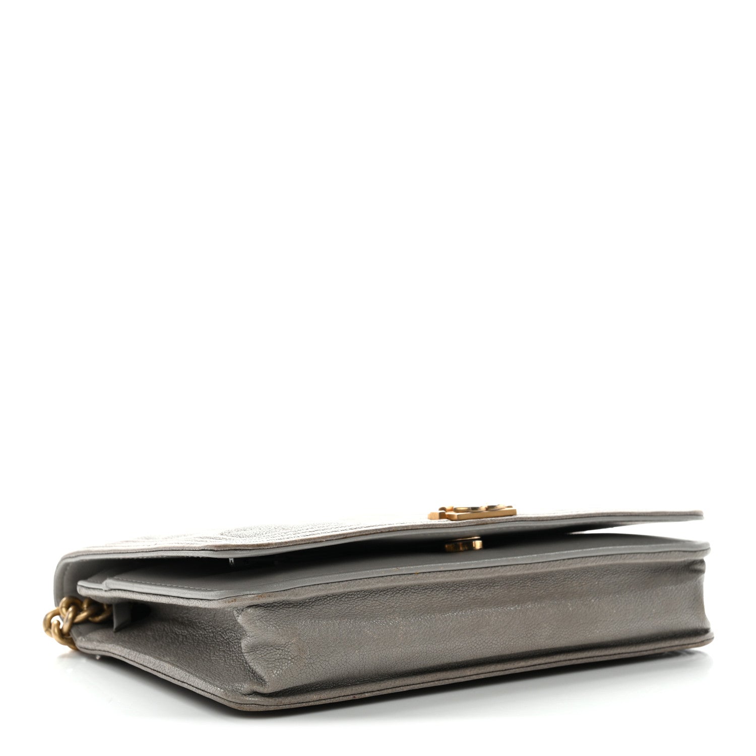 Chanel Caviar Quilted Boy Wallet On Chain WOC Grey 4 of 17