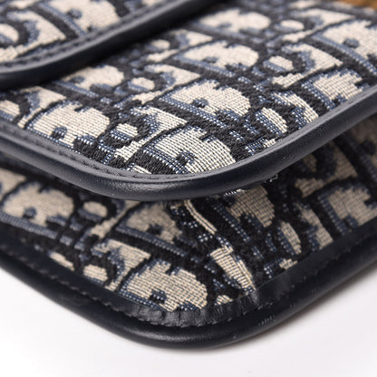 Christian Dior Oblique DiorAddict Flap Bag Navy Blue 12 of 16