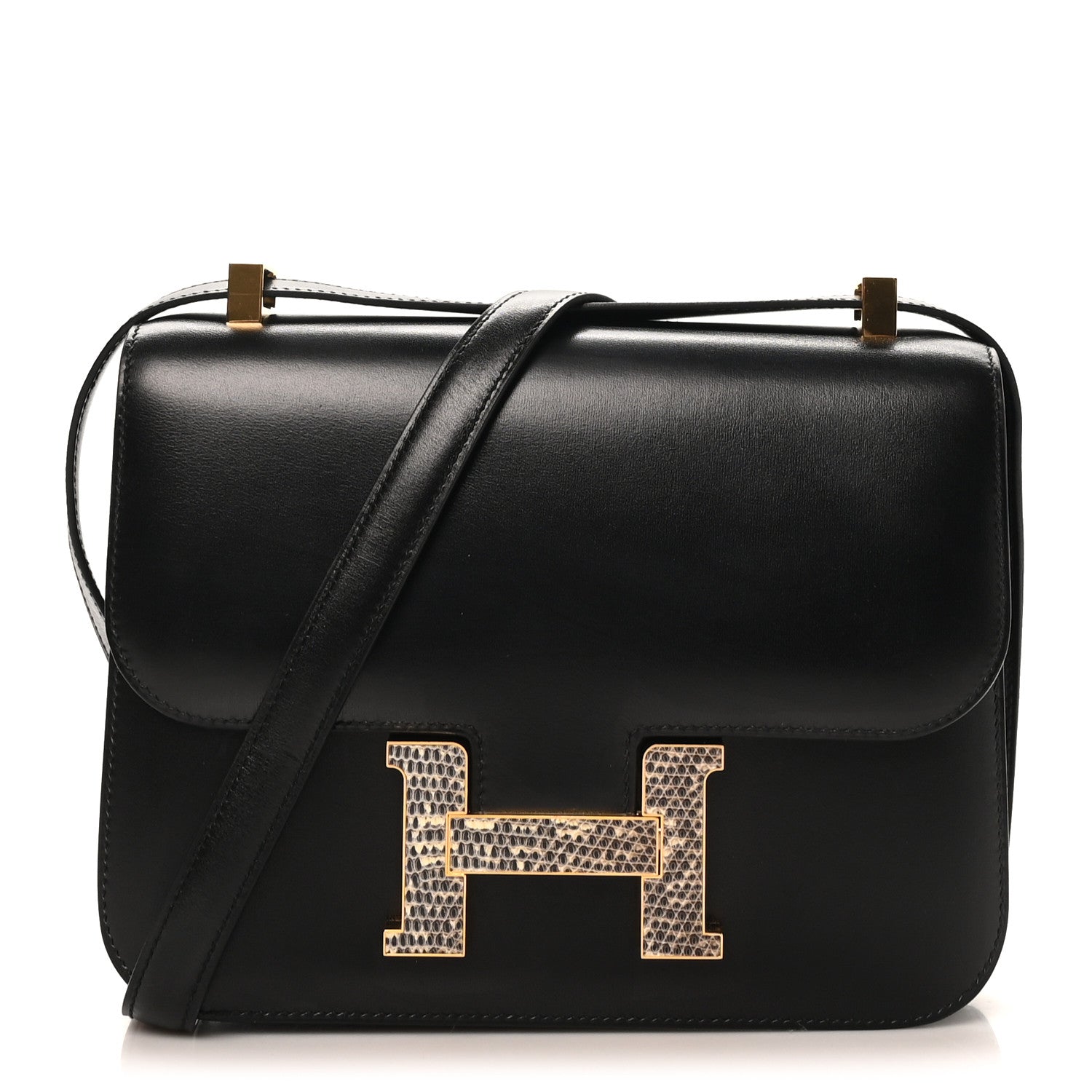 Hermes Box Lizard Constance 1-24 Black Ombre 1 of 12