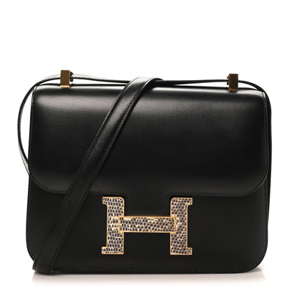 Hermes Box Lizard Constance 1-24 Black Ombre 1 of 12