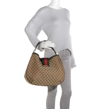 Gucci Monogram New Ladies Web Large Hobo Brown 2 of 7