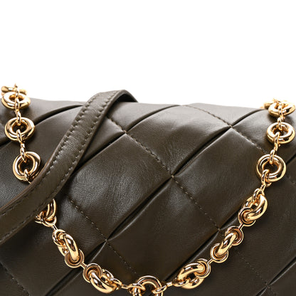 Loewe Lambskin Pleated Goya Puffer Bag Dark Khaki 7 of 9