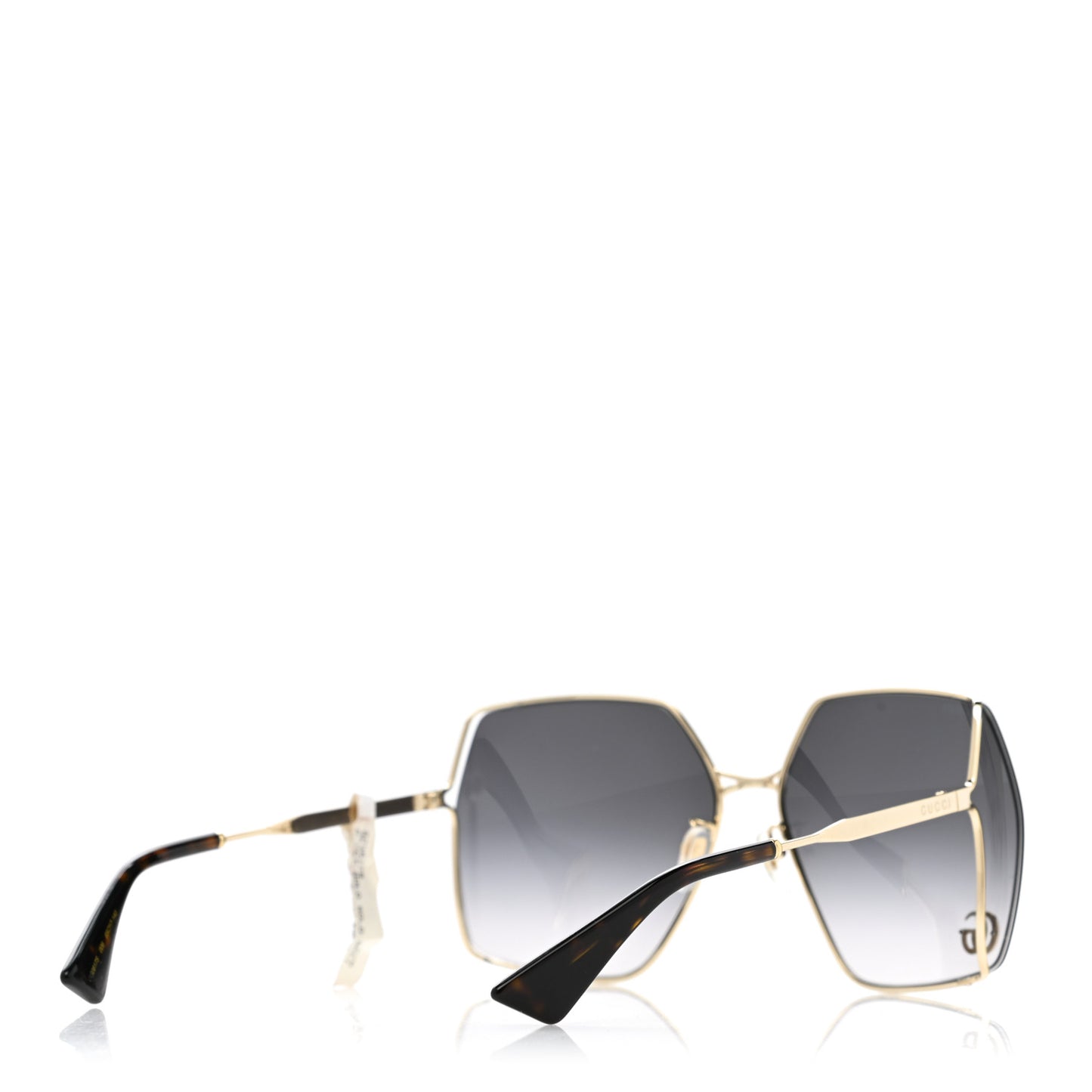 Metal Square Frame Sunglasses GG0817S Gold Grey