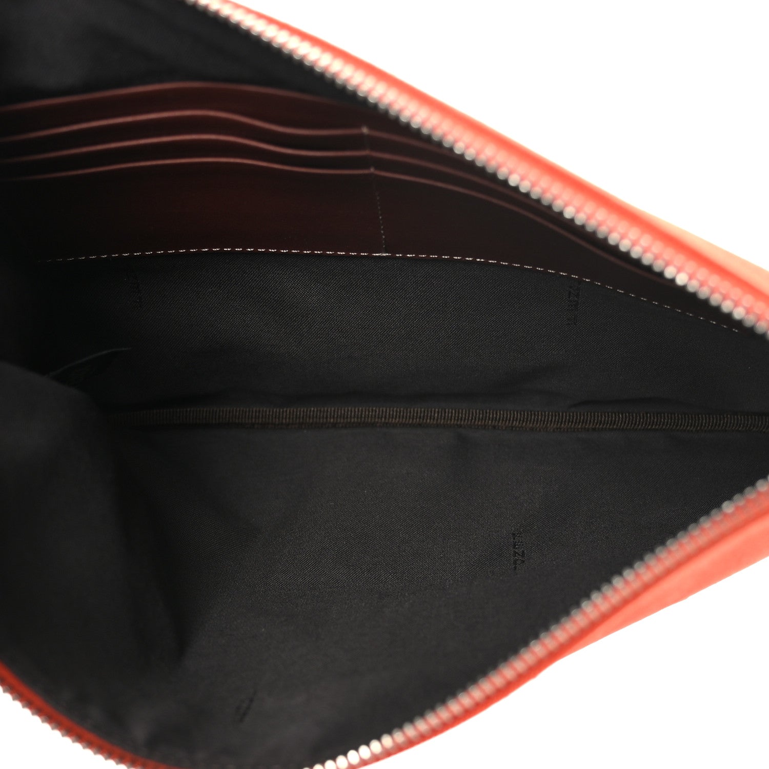 Fendi Cotton Canvas Vitello Grace Light Logo Pouch Orange 5 of 7