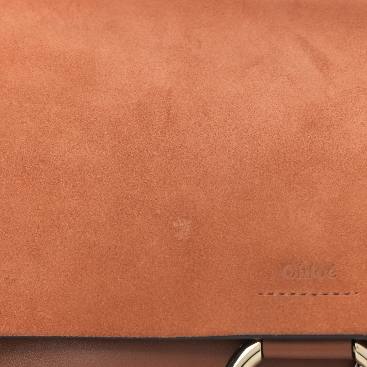 Suede Calfskin Medium Faye Shoulder Bag Tobacco
