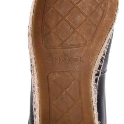 Chanel Lambskin CC Espadrilles 37 Black 9 of 13