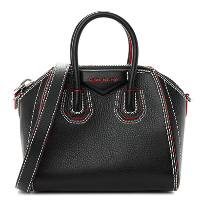 Givenchy Calfskin Bi-Color Topstitch Mini Antigona Black Red 1 of 12