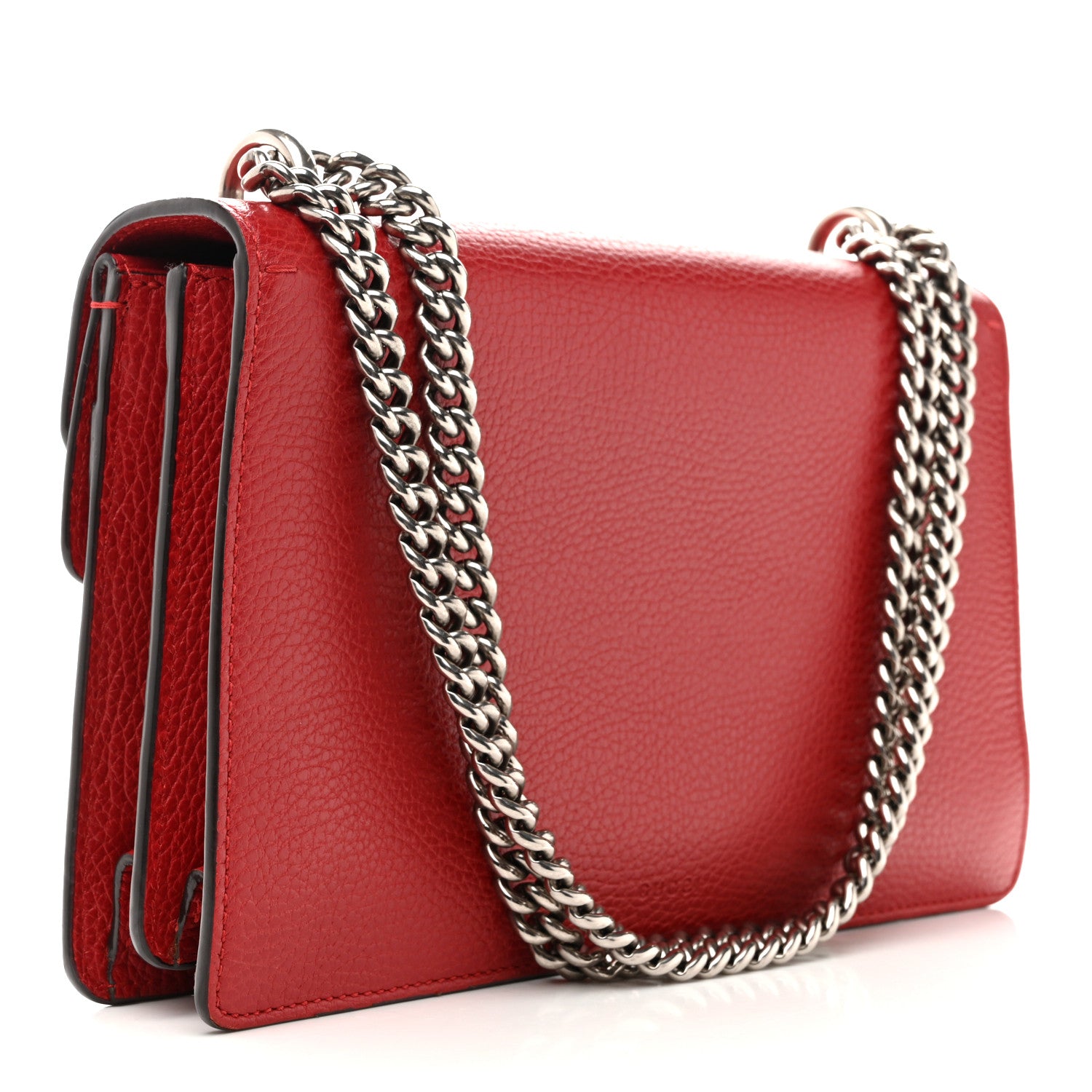 Gucci Dollar Calfskin Swarovski Crystal Small Dionysus Shoulder Bag Hibiscus Red 3 of 13