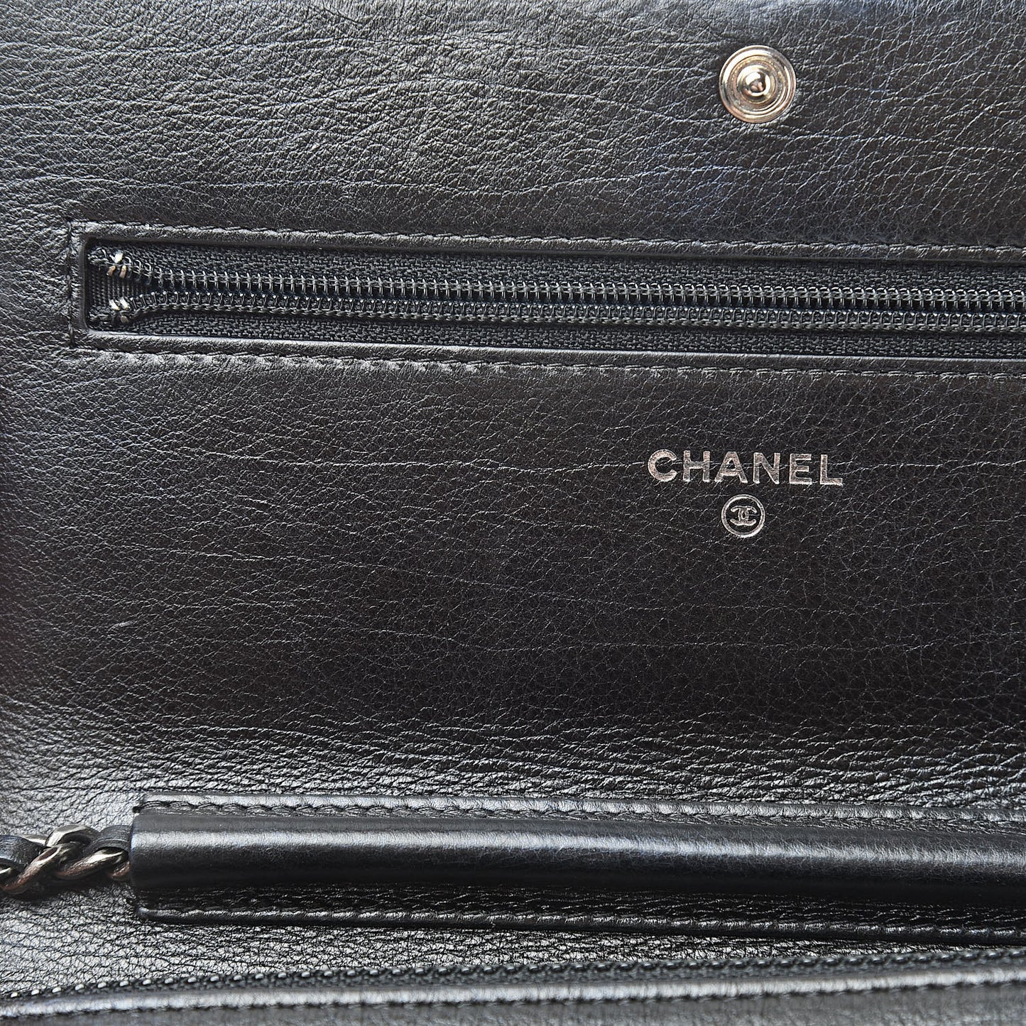Aged Calfskin Calfskin Quilted Boy Wallet On Chain WOC Black
