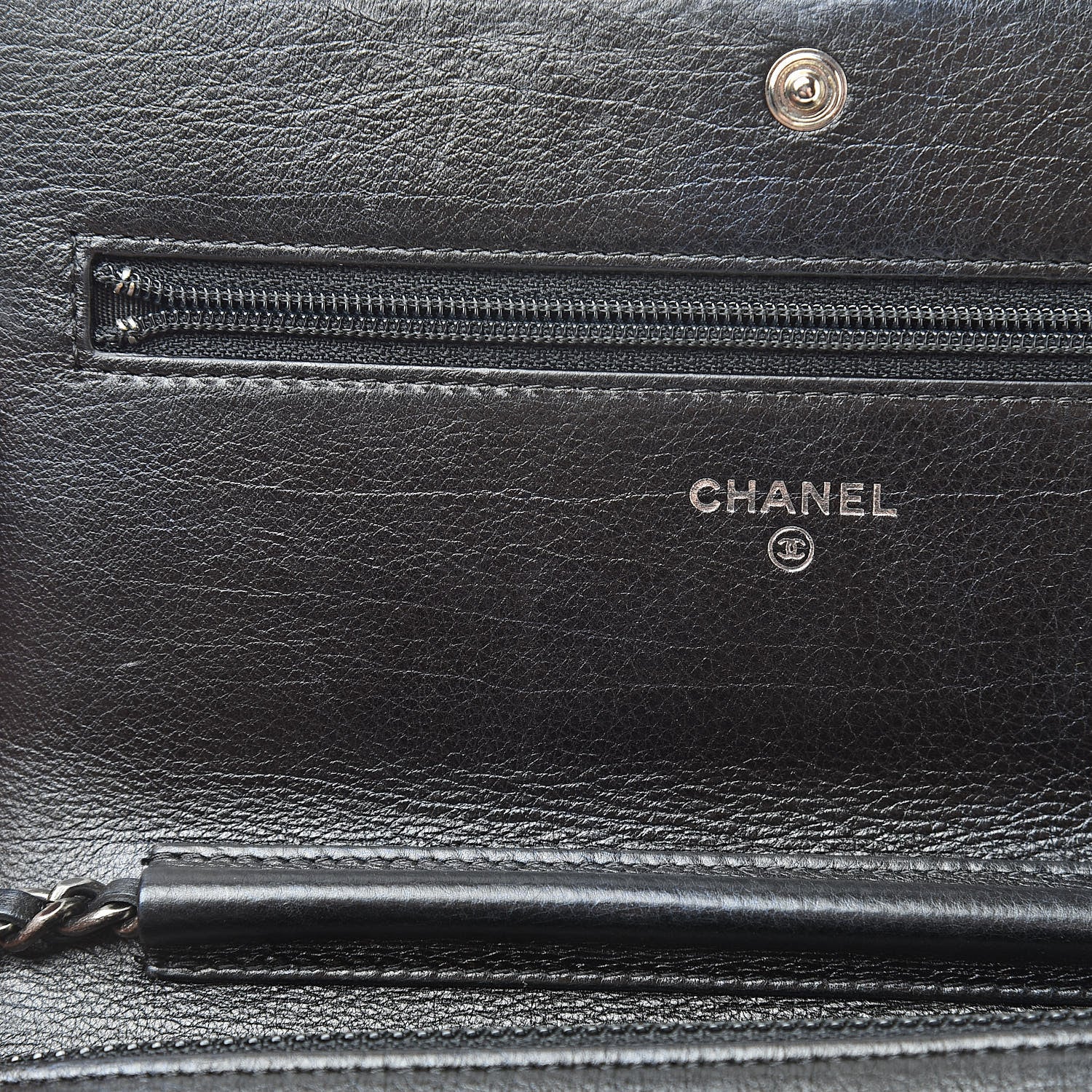 Chanel Aged Calfskin Calfskin Quilted Boy Wallet On Chain WOC Black 9 of 13