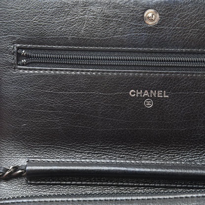 Chanel Aged Calfskin Calfskin Quilted Boy Wallet On Chain WOC Black 9 of 13