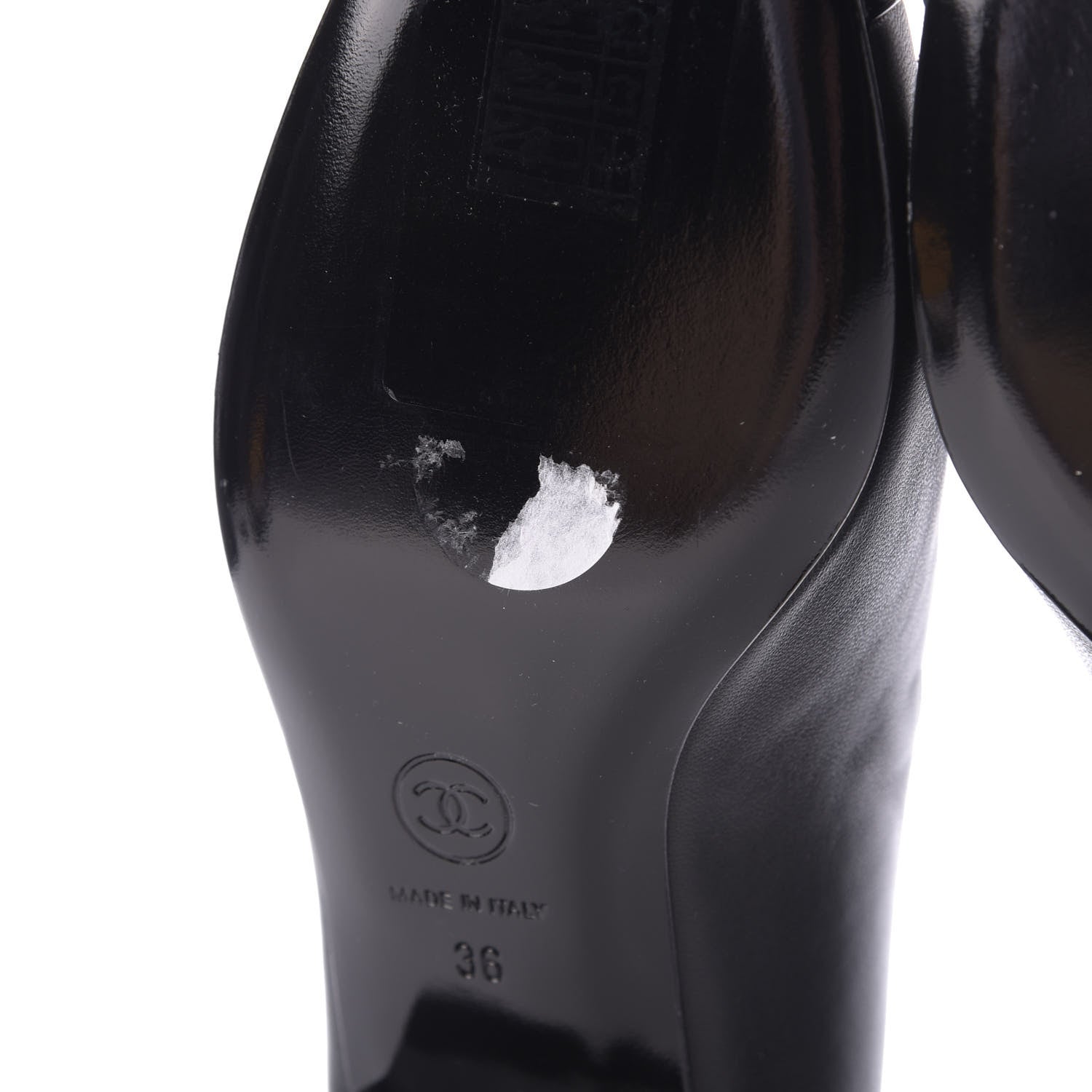 Chanel Lambskin Patent CC Cap Toe Mocassin Loafer 36 Black 7 of 10