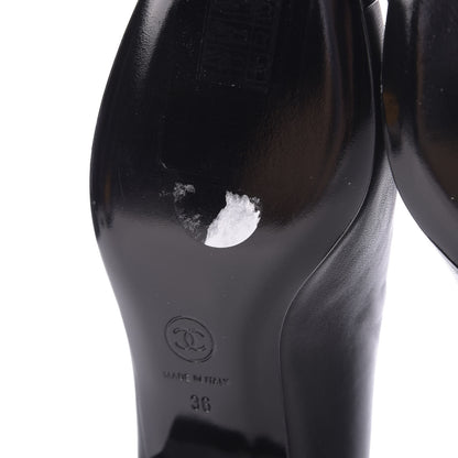 Chanel Lambskin Patent CC Cap Toe Mocassin Loafer 36 Black 7 of 10