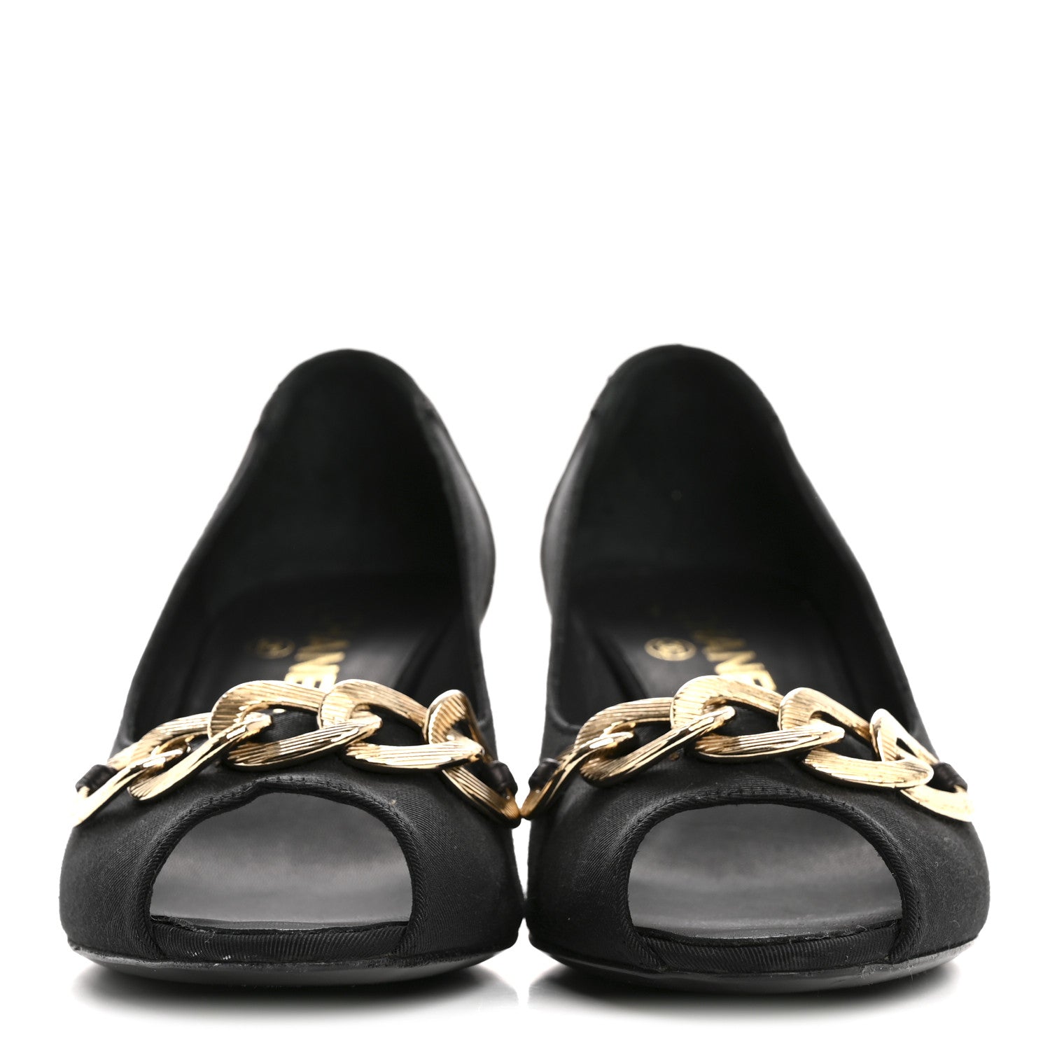 Chanel Nylon Lambskin Quilted Chain CC Pumps 37 Black 3 of 11