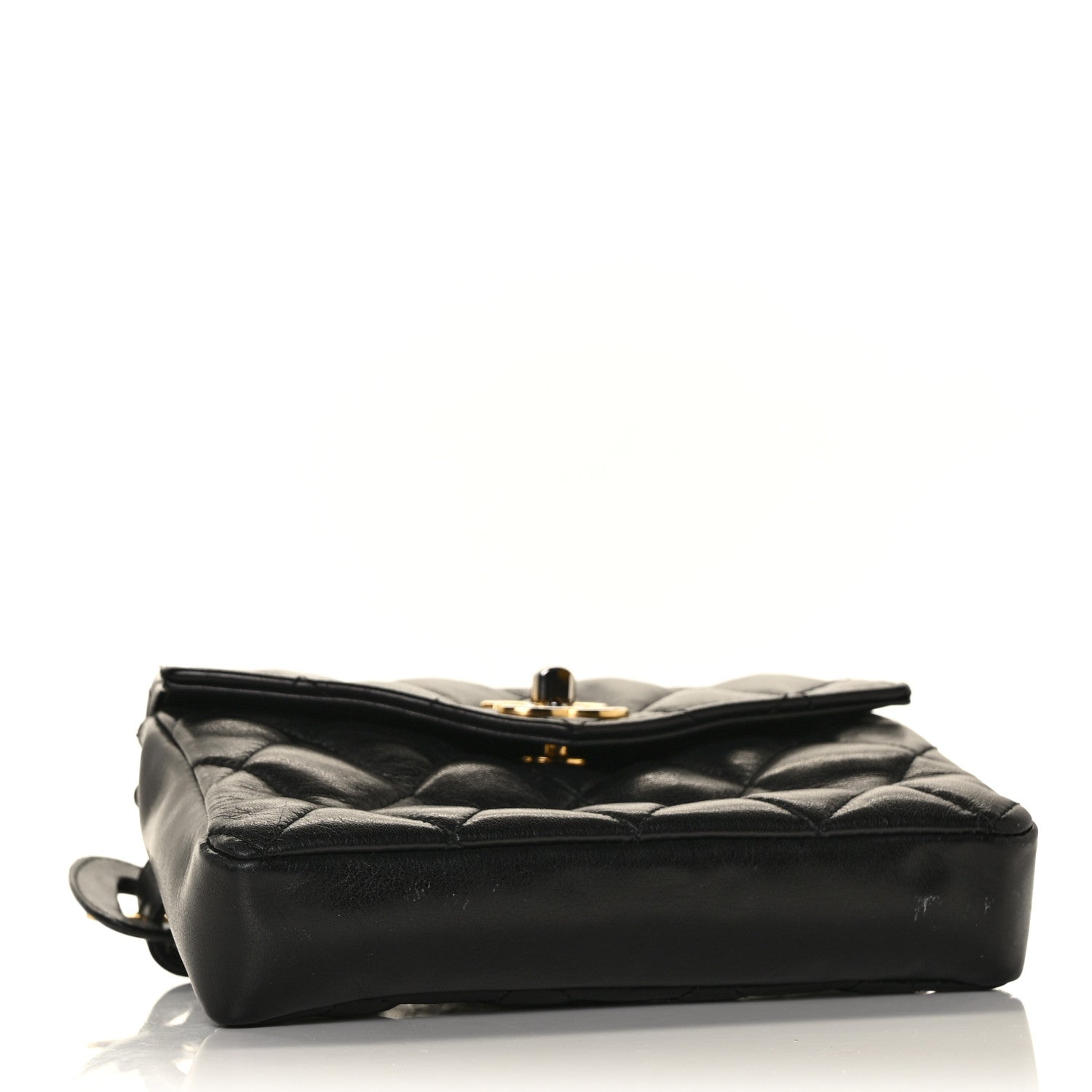 Chanel Lambskin Quilted Flap Waist Belt Bag 75 30 Black 3 of 8