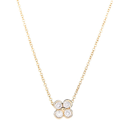 Tiffany 18K Yellow Gold Diamond Lace Pendant Necklace 4 of 6