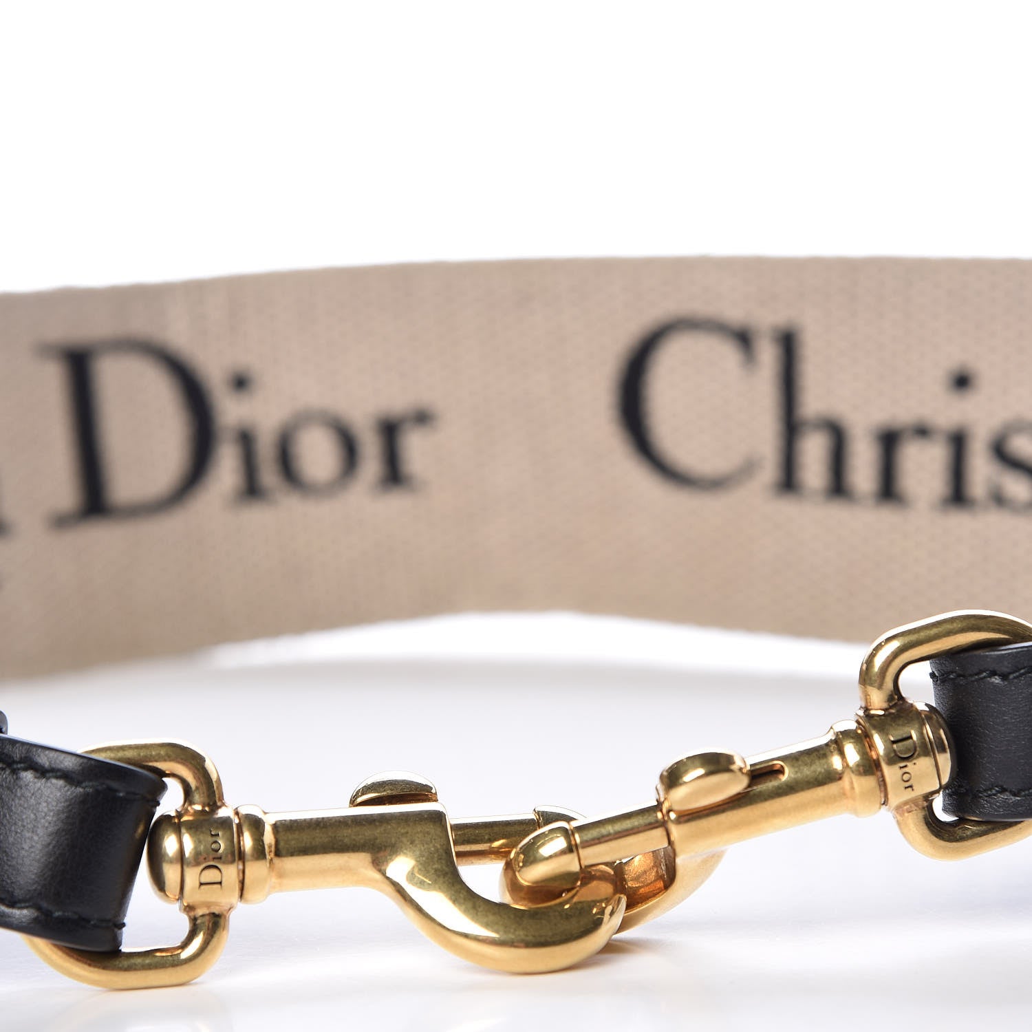 Christian Dior Canvas Embroidered Shoulder Strap Black 3 of 6