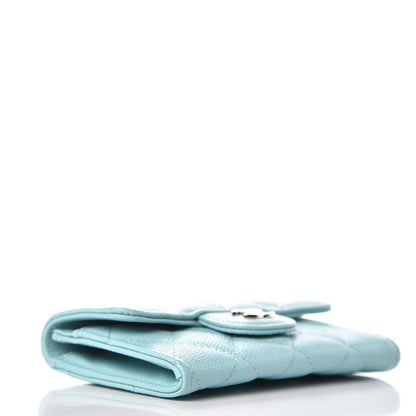 Chanel Caviar Quilted Card Holder Light Blue 4 of 9