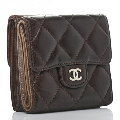 Chanel Lambskin Quilted Double Sided Wallet Brown 2 of 7