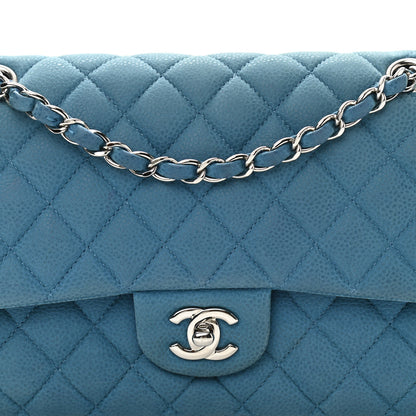Chanel Iridescent Caviar Quilted Medium Double Flap Blue 3 of 13