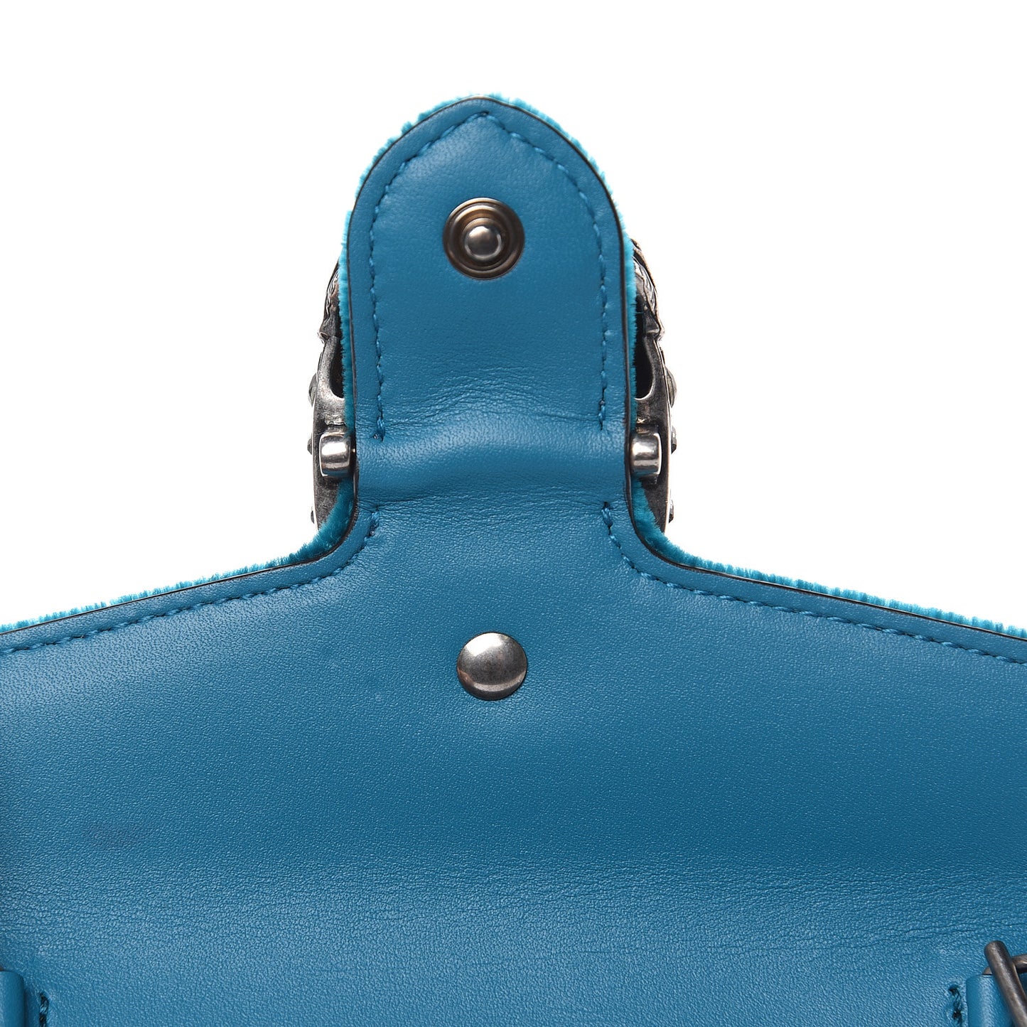 Velvet Super Mini Dionysus Shoulder Bag Pavone Cyan