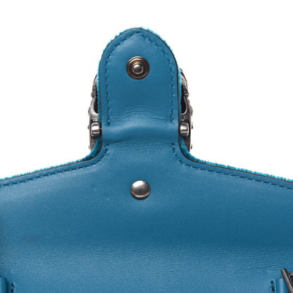 Gucci Velvet Super Mini Dionysus Shoulder Bag Pavone Cyan 9 of 10