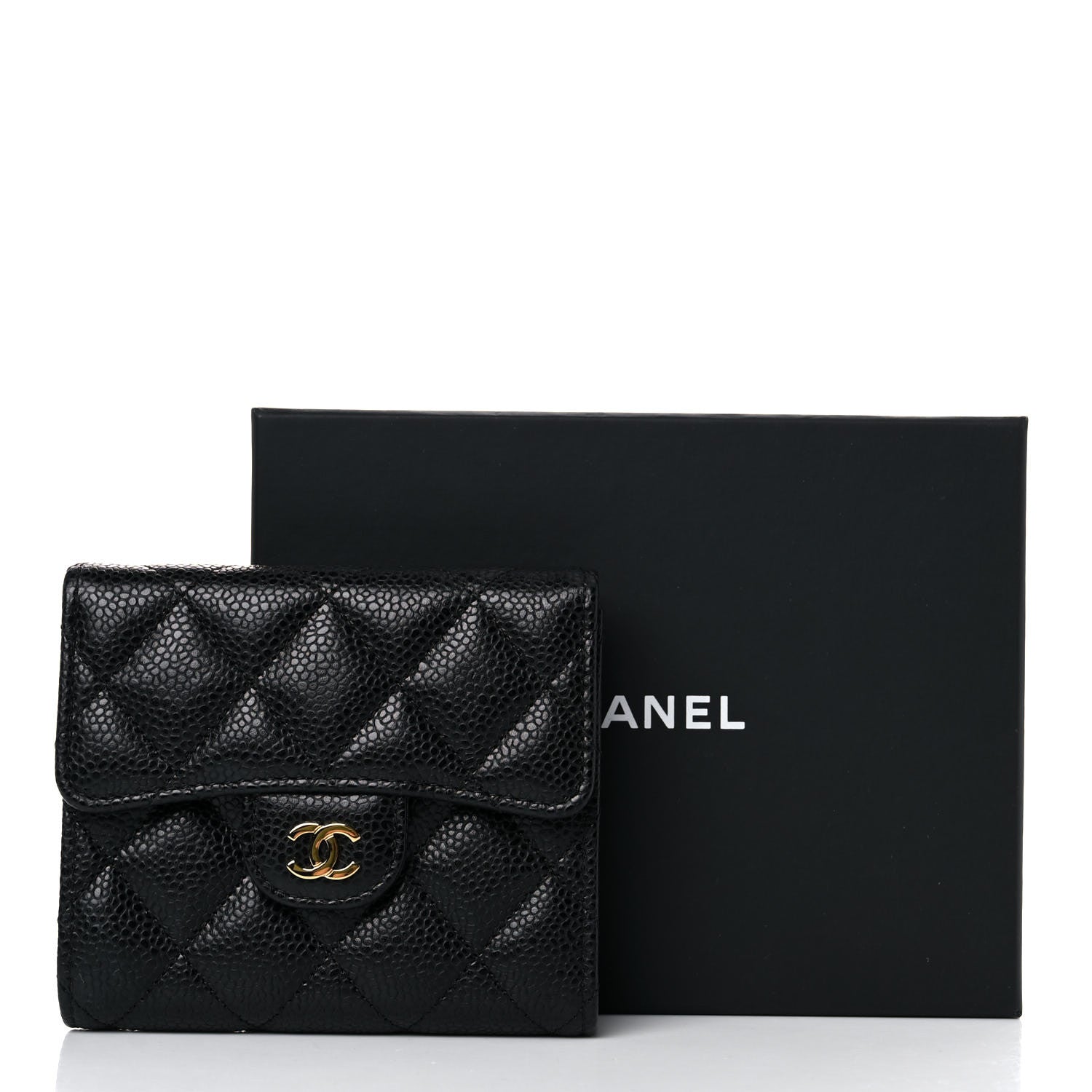 Chanel Caviar Quilted Compact Flap Wallet Black 10 of 10