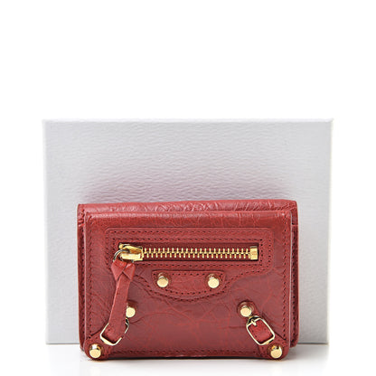 Balenciaga Agneau Arena Classic Hardware Mini Wallet Rouge Groseille 8 of 8