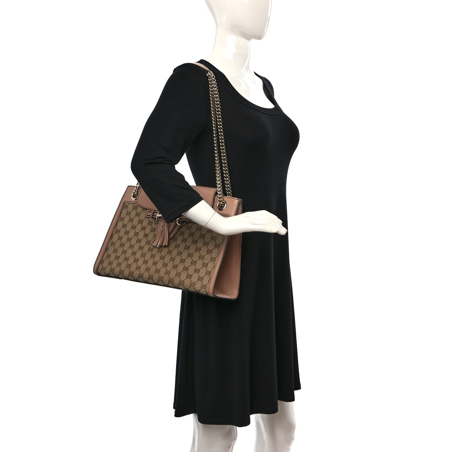Gucci Monogram Large Emily Chain Shoulder Bag Light Pink 2 of 10