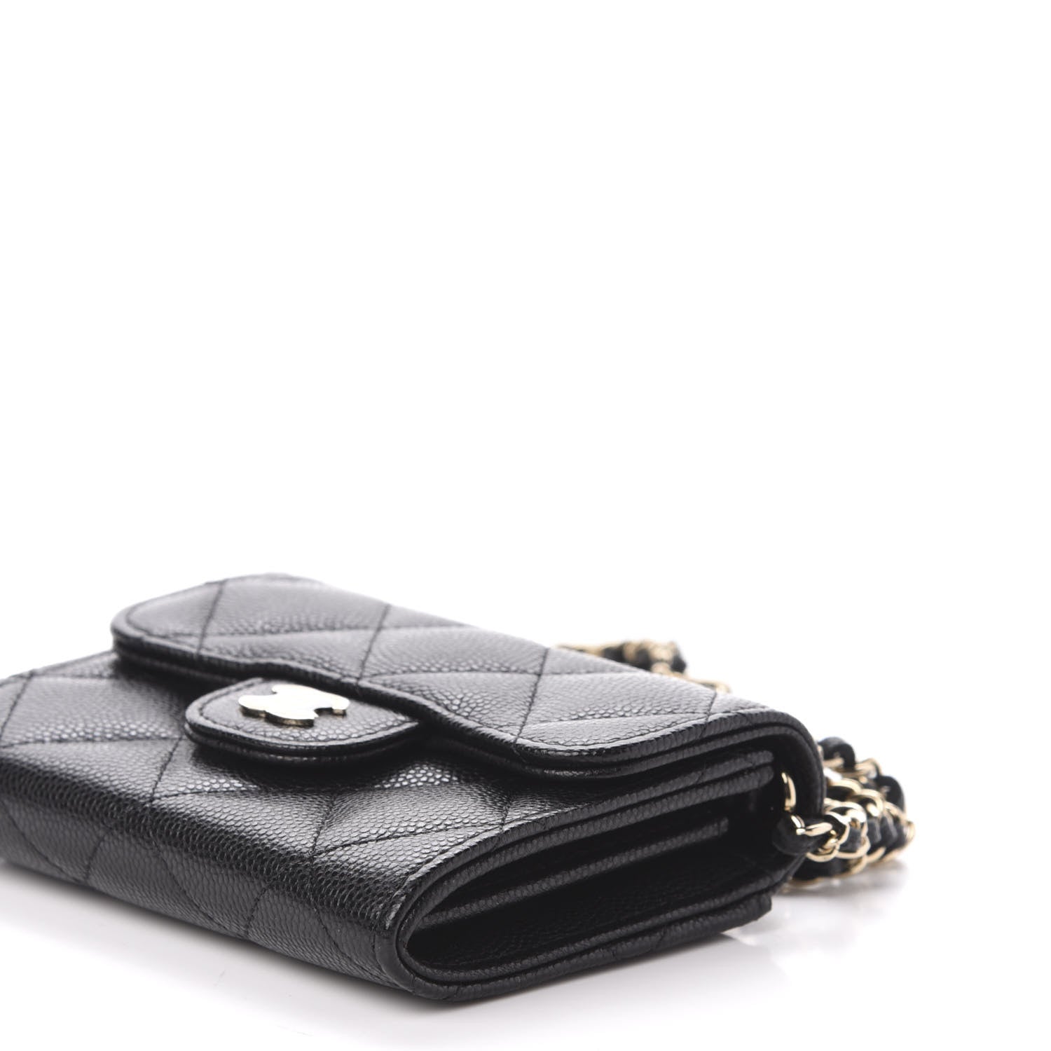 Chanel Caviar Quilted Flap Card Holder On Chain Black 10 of 12