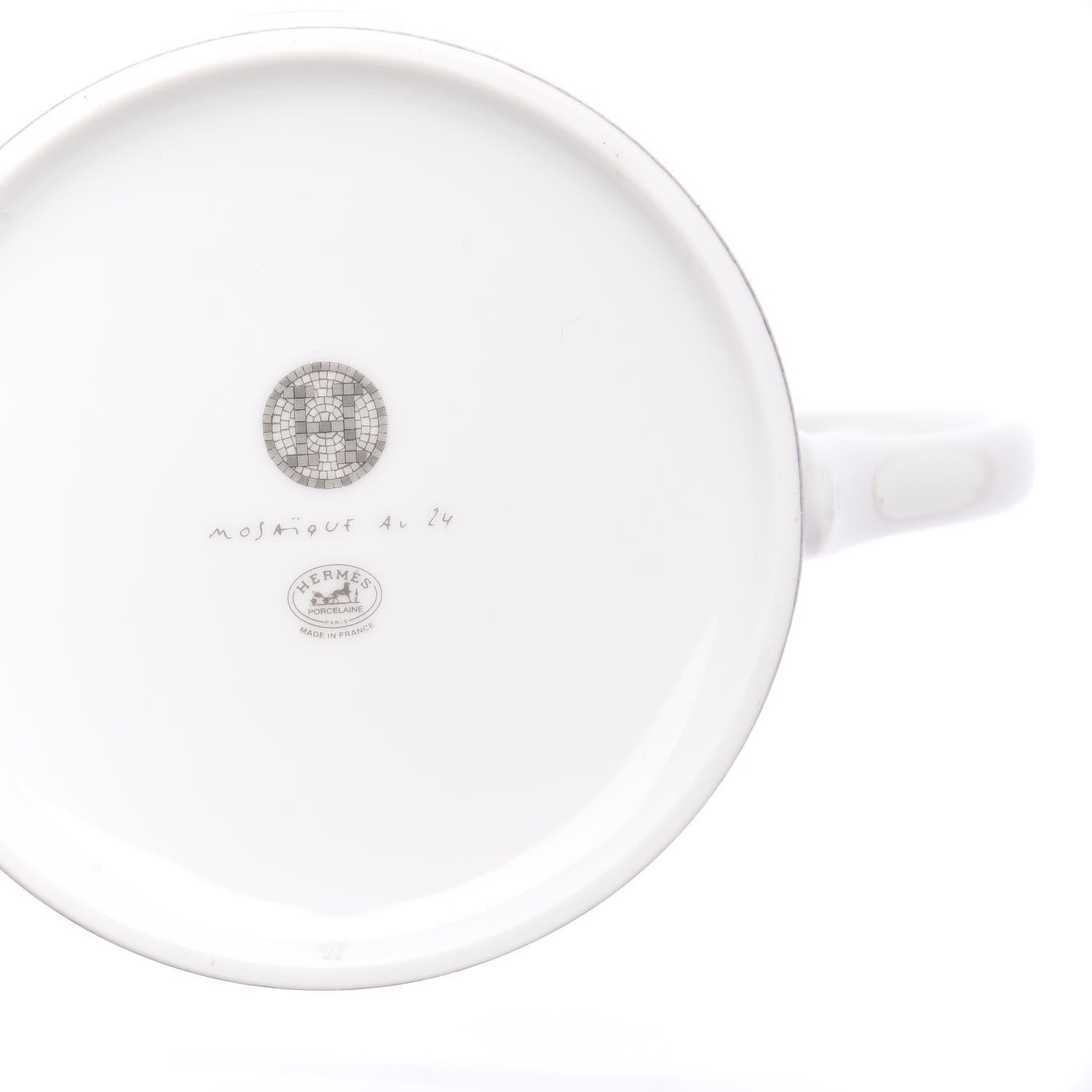 Hermes Porcelain Mosaique Au 24 Platine Coffee/Tea Pot Platinum 7 of 9