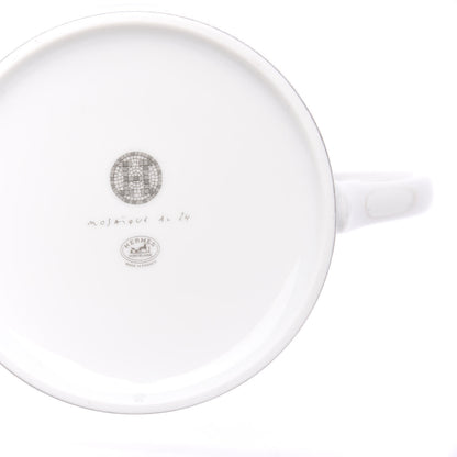 Hermes Porcelain Mosaique Au 24 Platine Coffee/Tea Pot Platinum 7 of 9