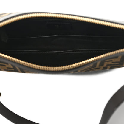 Fendi Fabric Jacquard Vitello Grace FF 1974 Medium Simply Fendi Shoulder Bag Tobacco Moro Ebano 5 of 10