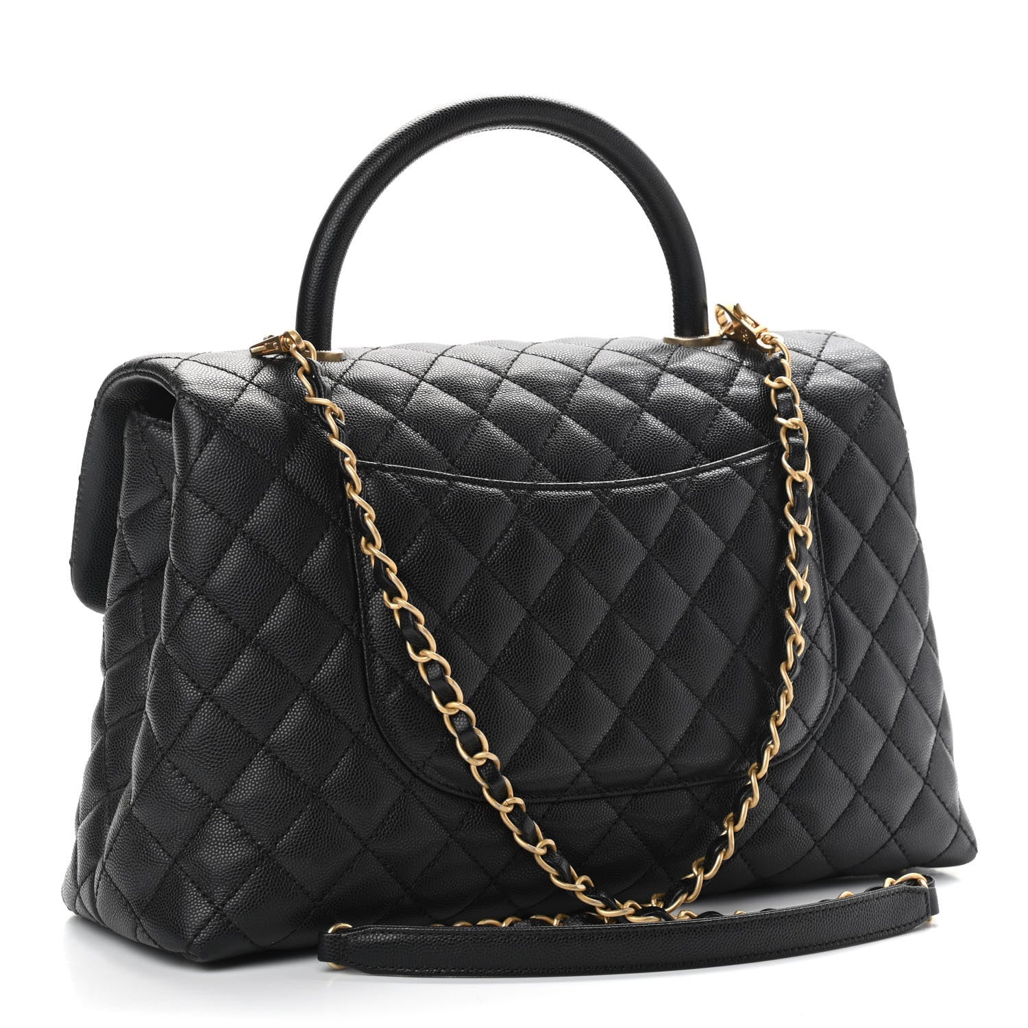 Chanel Caviar Quilted Medium Coco Handle Flap Black 2 of 11