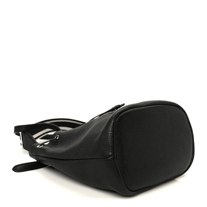 Prada Vitello Daino Soft Drawstring Bucket Bag Black 4 of 11
