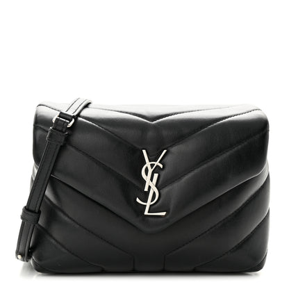 Saint Laurent Calfskin Y Quilted Monogram Toy Loulou Crossbody Bag Black 1 of 10