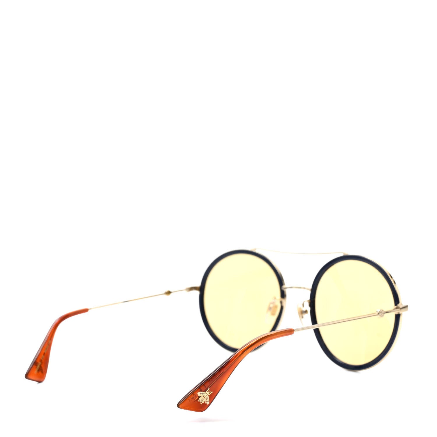 Gucci Metal Round Frame Sunglasses GG0061S Bleu Red White 4 of 8