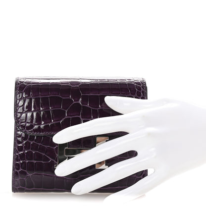 Hermes Shiny Alligator Constance Short Wallet Amethyste 2 of 6
