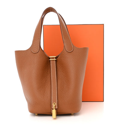 Hermes Taurillon Clemence Picotin Lock 18 PM Gold 11 of 11