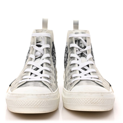 Christian Dior Technical Canvas Oblique Mens B23 High Top Sneakers 44 White Black 2 of 8