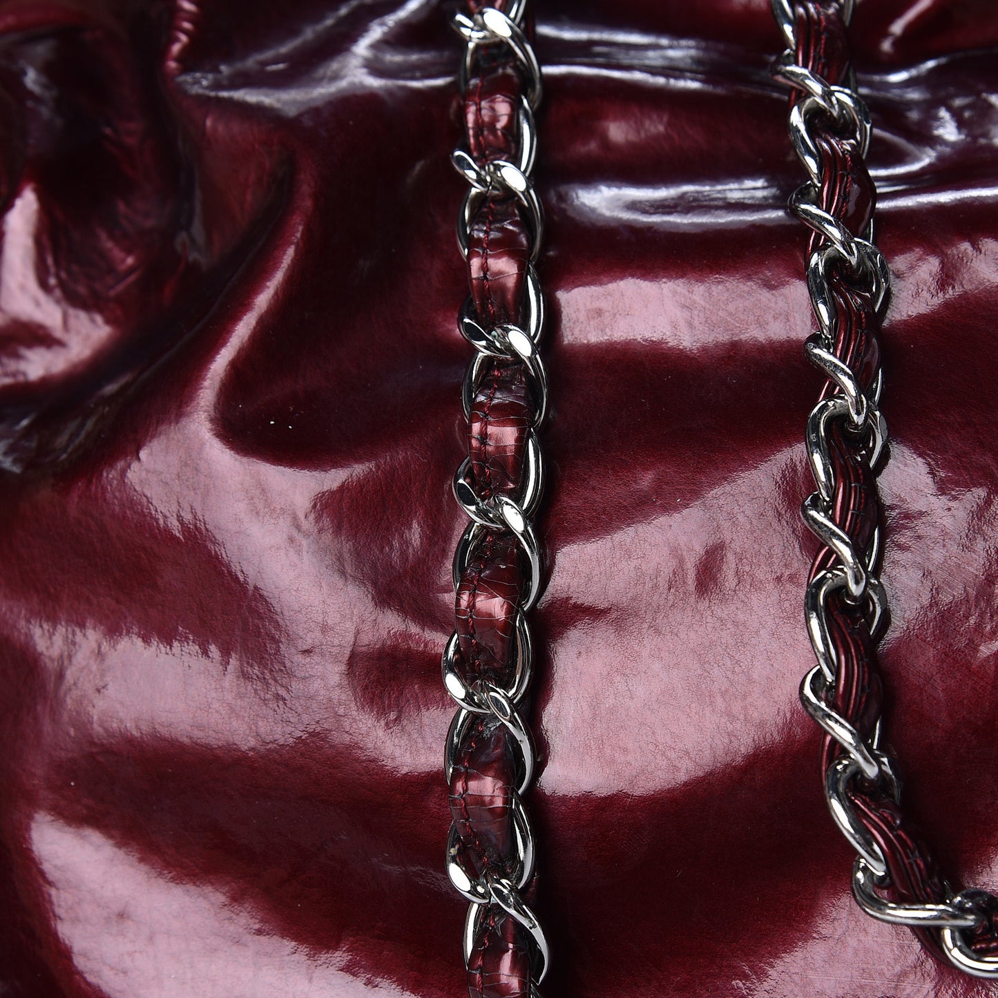 Patent Bonbons Shopper Tote Bordeaux