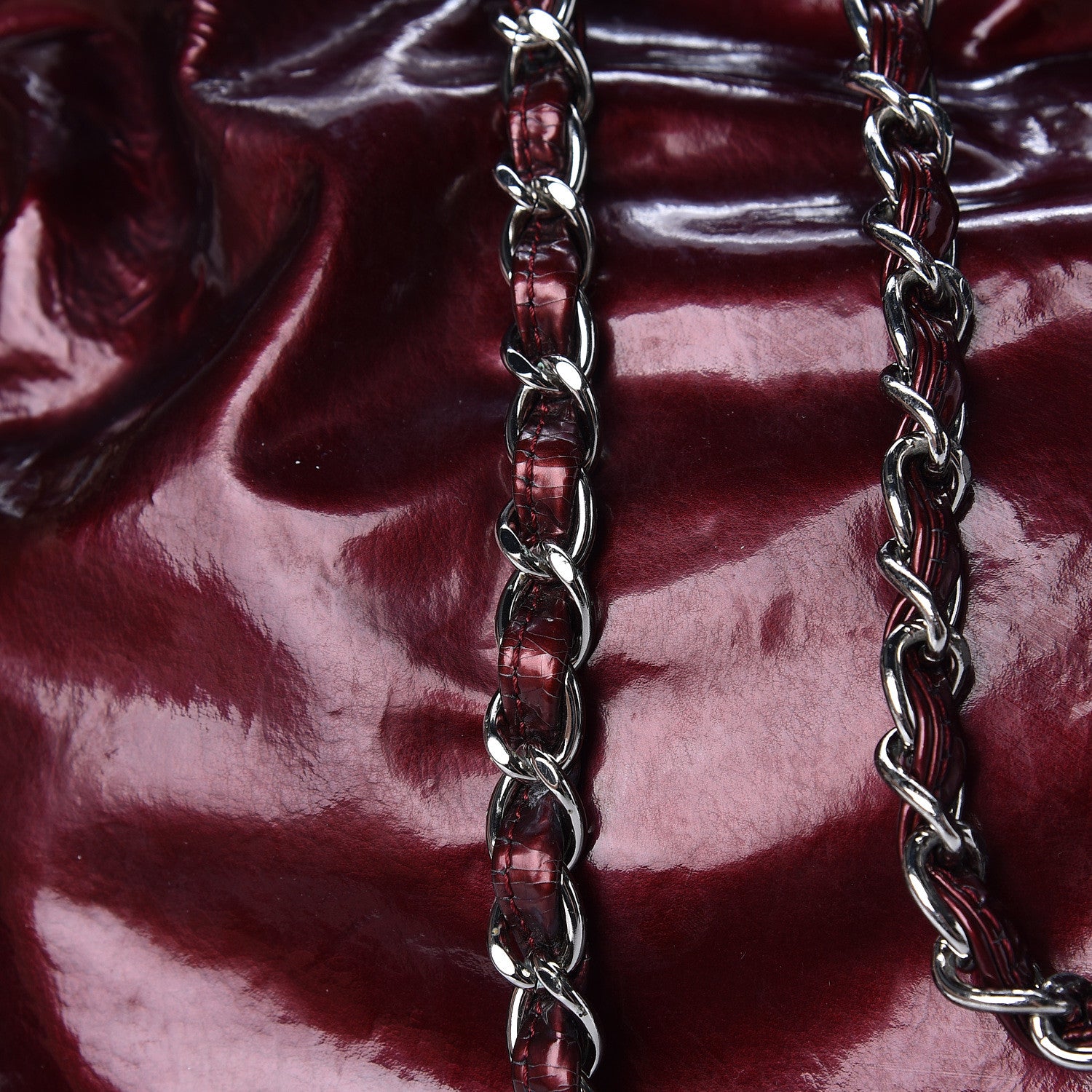 Chanel Patent Bonbons Shopper Tote Bordeaux 12 of 13