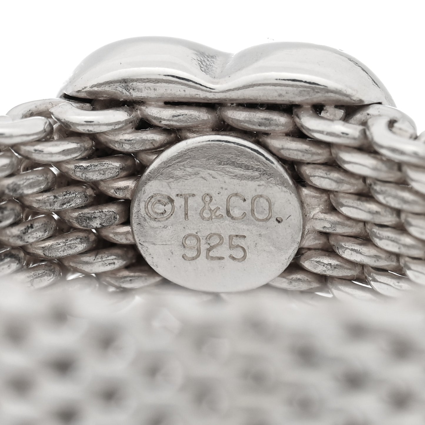 Sterling Silver Somerset Mesh Heart Ring 52 6