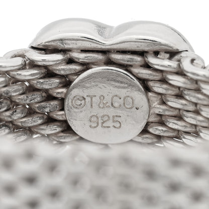 Tiffany Sterling Silver Somerset Mesh Heart Ring 52 6 4 of 4